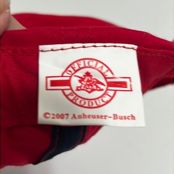 Budweiser 76 Hat  Cap Red Adjustable Hook &Loop Back Strap Adult - Picture 2 of 11